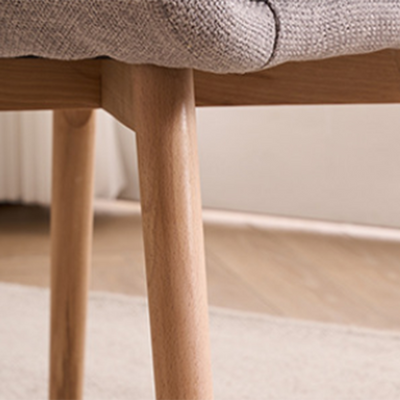 Modern Minimalist Wrap-Style Solid Wood MDF Cotton Linen Iron Accent Chair & Table Set For Living Room