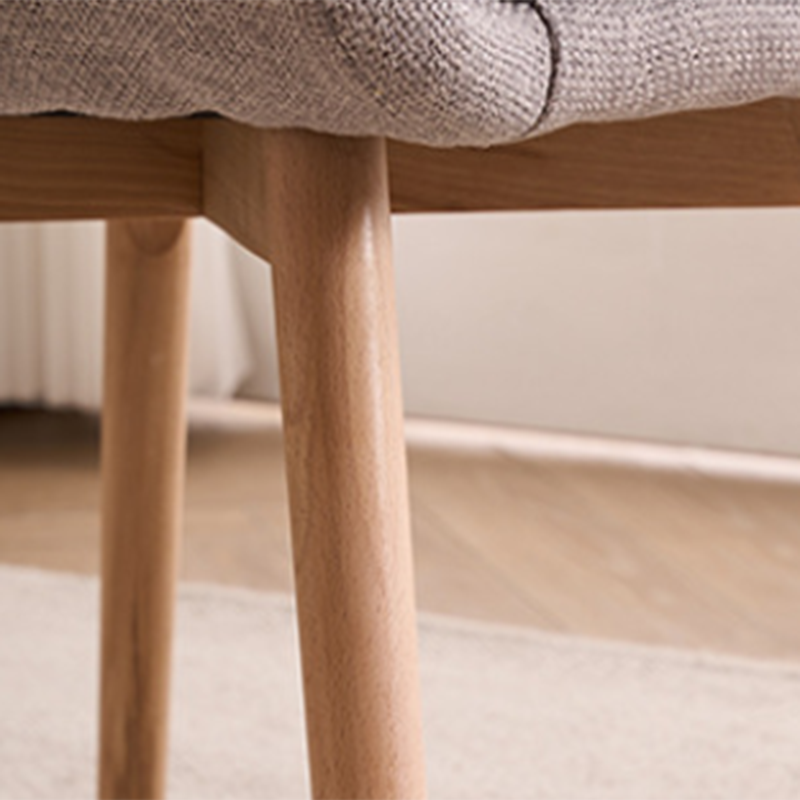 Modern Minimalist Wrap-Style Solid Wood MDF Cotton Linen Iron Accent Chair & Table Set For Living Room