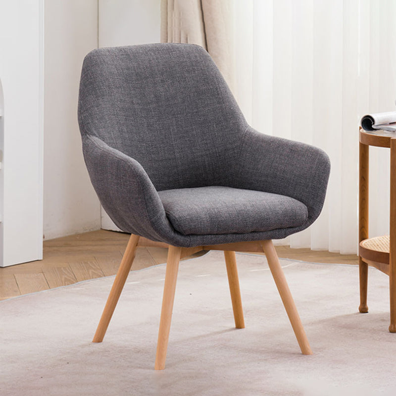 Modern Minimalist Wrap-Style Solid Wood MDF Cotton Linen Iron Accent Chair & Table Set For Living Room
