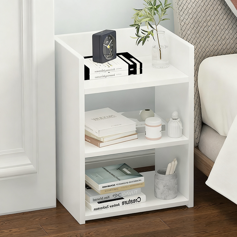Modern Minimalist Square MDF Nightstand 2-Drawer For Living Room & Bedroom