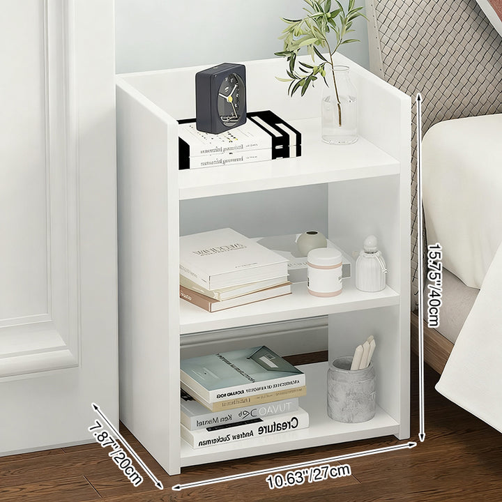 Moderner minimalistischer quadratischer MDF-Nachttisch mit 2 Schubladen für Wohnzimmer & Schlafzimmer 