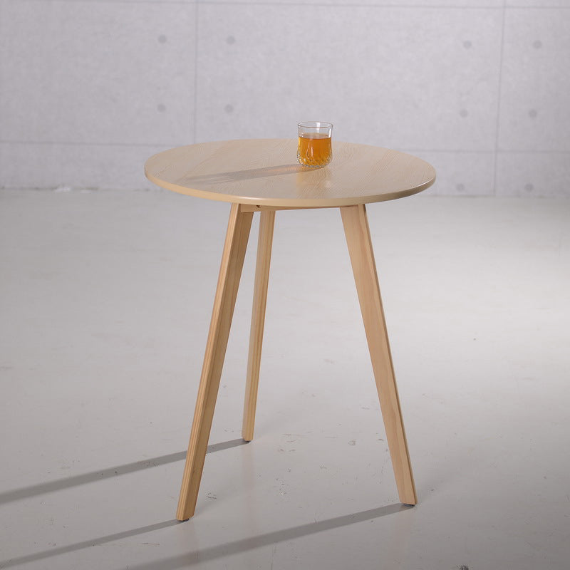 Moderner minimalistischer runder Couchtisch aus massivem Holz und MDF, 1-stöckig, für das Wohnzimmer 