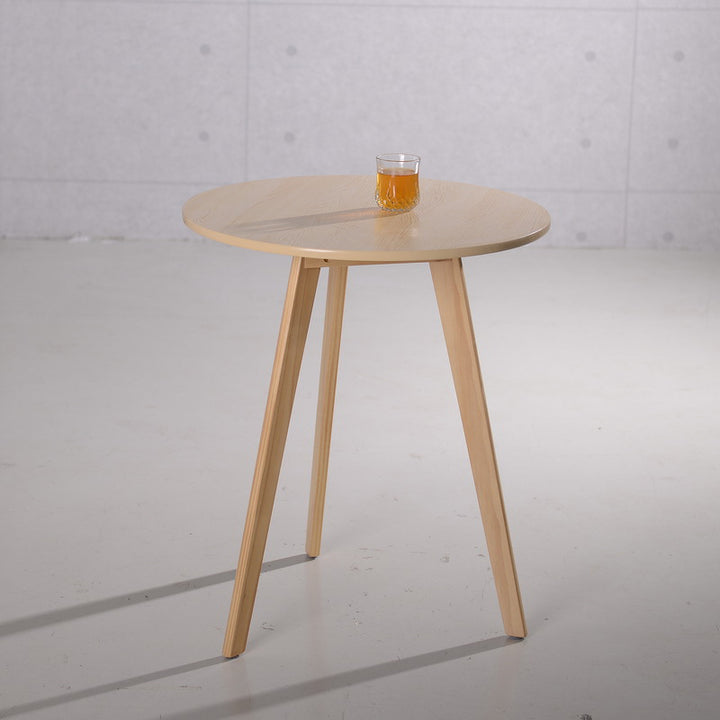 Moderner minimalistischer runder Couchtisch aus massivem Holz und MDF, 1-stöckig, für das Wohnzimmer 