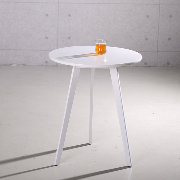 Moderner minimalistischer runder Couchtisch aus massivem Holz und MDF, 1-stöckig, für das Wohnzimmer 