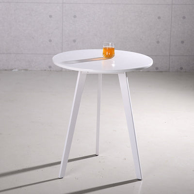 Modern Minimalist Round Solid Wood MDF Coffee Table 1-Tier For Living Room