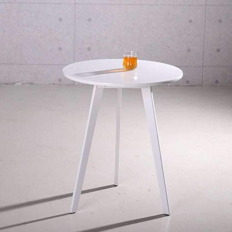 Modern Minimalist Round Solid Wood MDF Coffee Table 1-Tier For Living Room