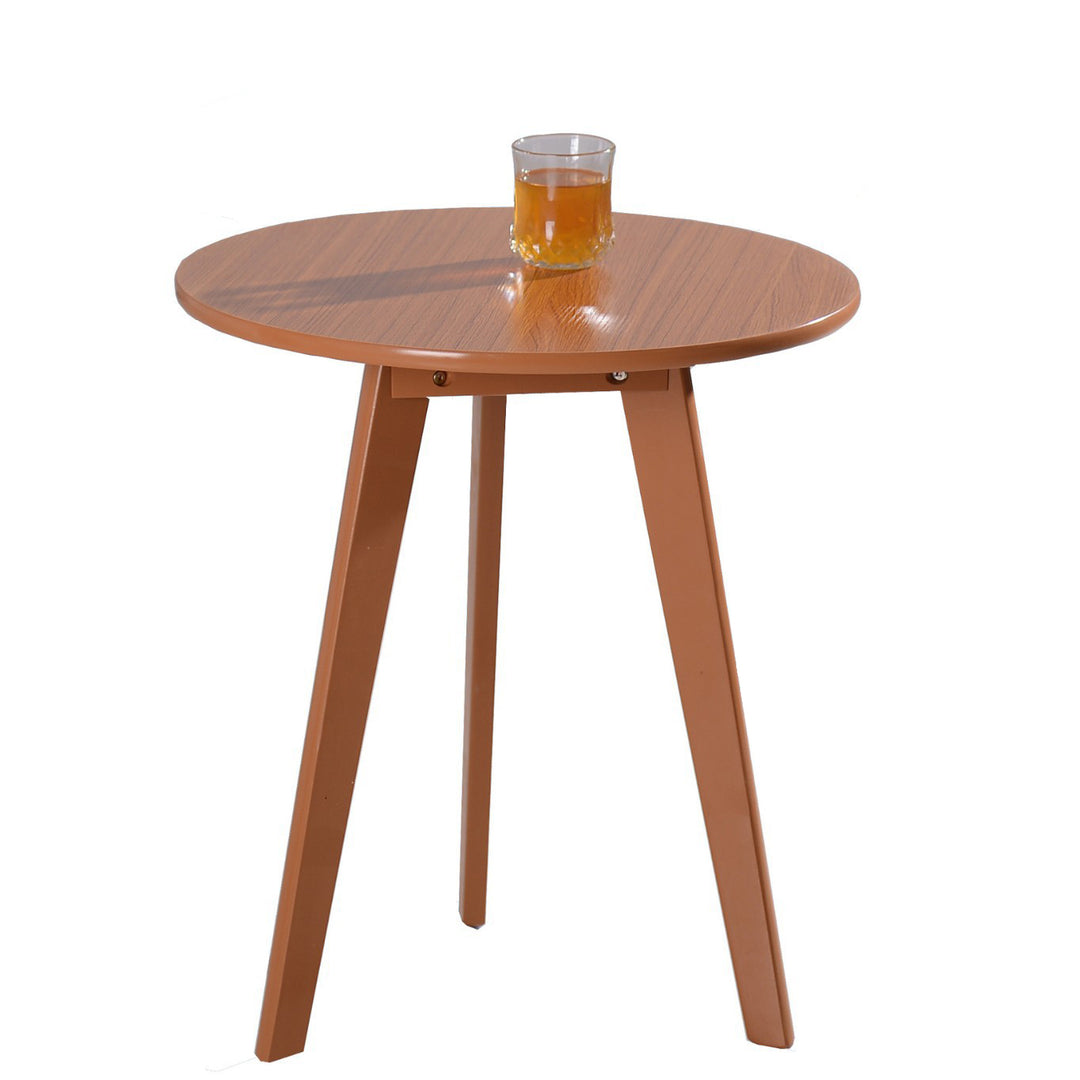 Moderner minimalistischer runder Couchtisch aus massivem Holz und MDF, 1-stöckig, für das Wohnzimmer 