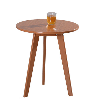 Modern Minimalist Round Solid Wood MDF Coffee Table 1-Tier For Living Room