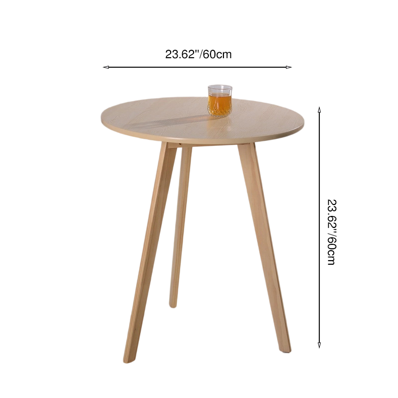 Modern Minimalist Round Solid Wood MDF Coffee Table 1-Tier For Living Room
