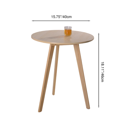 Modern Minimalist Round Solid Wood MDF Coffee Table 1-Tier For Living Room