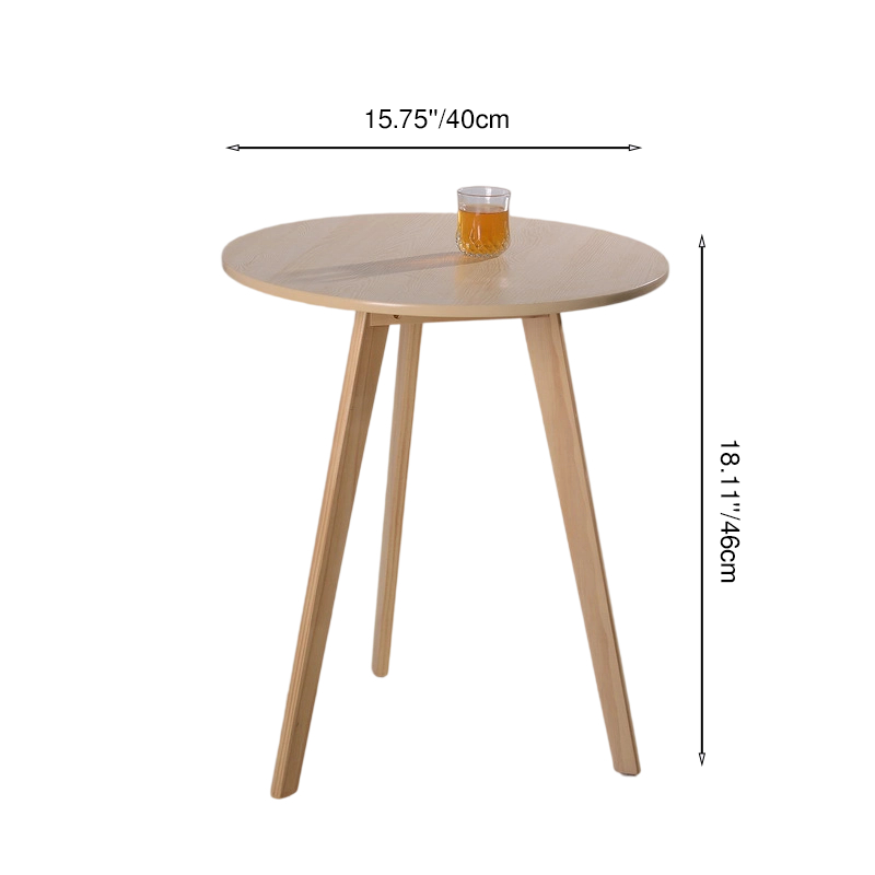 Modern Minimalist Round Solid Wood MDF Coffee Table 1-Tier For Living Room