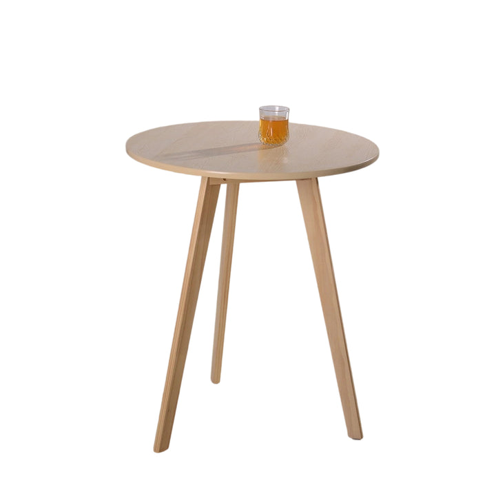 Moderner minimalistischer runder Couchtisch aus massivem Holz und MDF, 1-stöckig, für das Wohnzimmer 