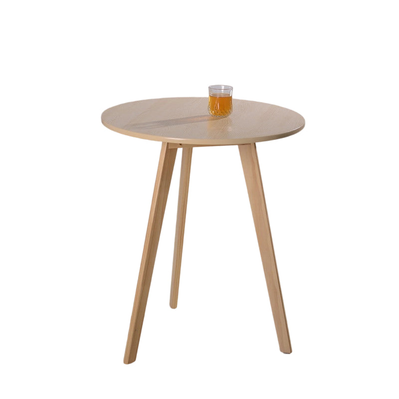 Modern Minimalist Round Solid Wood MDF Coffee Table 1-Tier For Living Room
