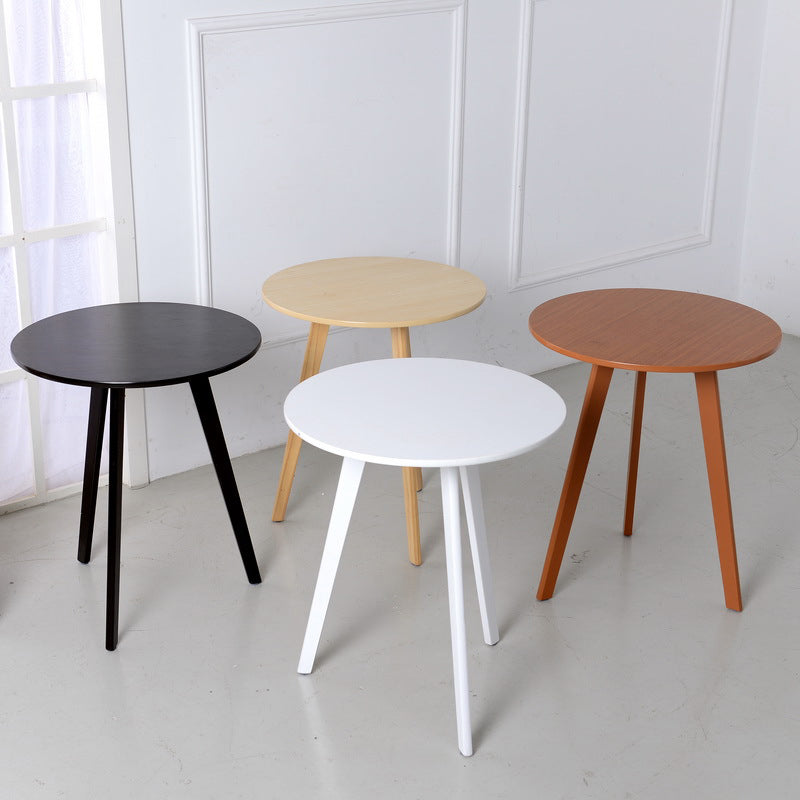 Moderner minimalistischer runder Couchtisch aus massivem Holz und MDF, 1-stöckig, für das Wohnzimmer 