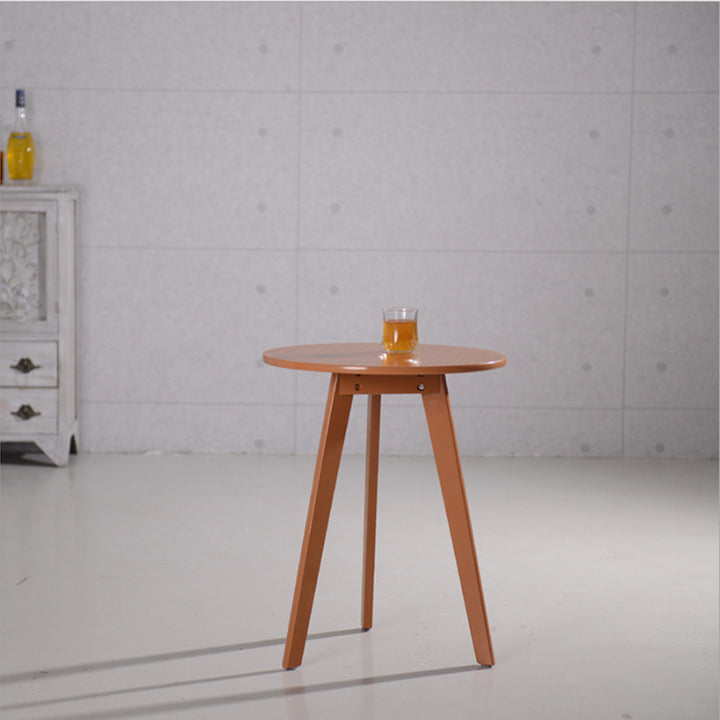 Moderner minimalistischer runder Couchtisch aus massivem Holz und MDF, 1-stöckig, für das Wohnzimmer 
