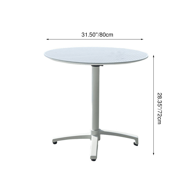 Modern Minimalist Round PP Folding Dining Table 1-Tier For Dining Room