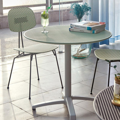 Modern Minimalist Round PP Folding Dining Table 1-Tier For Dining Room