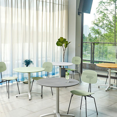 Modern Minimalist Round PP Folding Dining Table 1-Tier For Dining Room