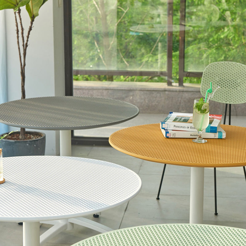 Modern Minimalist Round PP Folding Dining Table 1-Tier For Dining Room