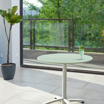 Modern Minimalist Round PP Folding Dining Table 1-Tier For Dining Room