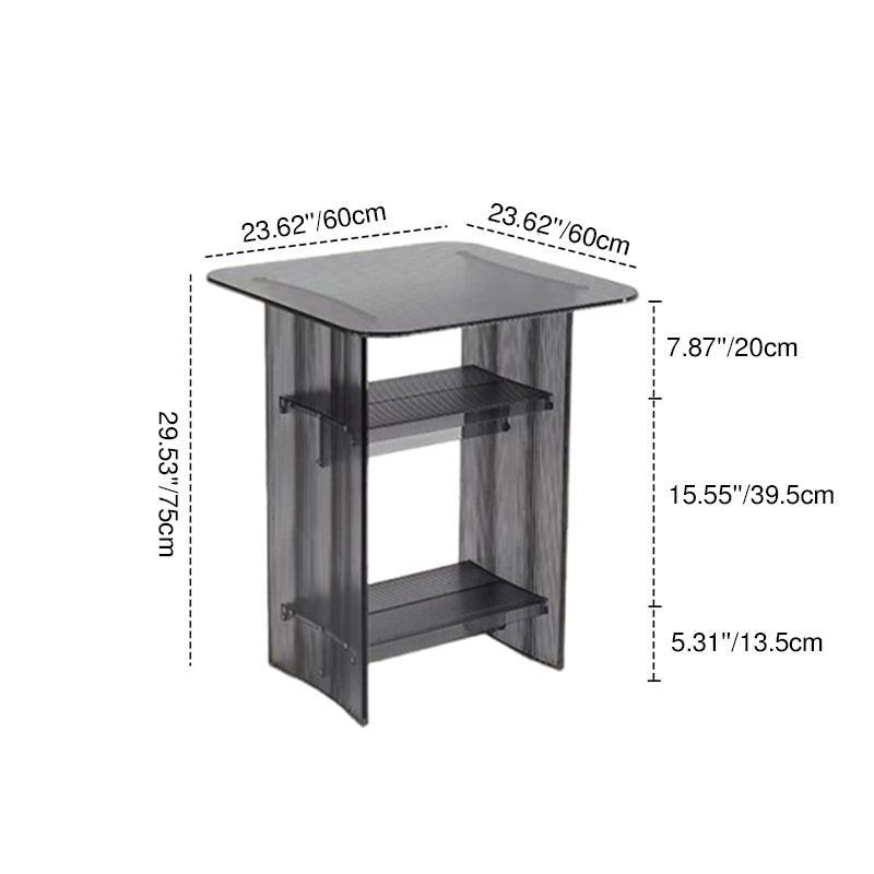 Modern Minimalist Rounded-Edge PC End Table 2/3/4-Tier For Living Room