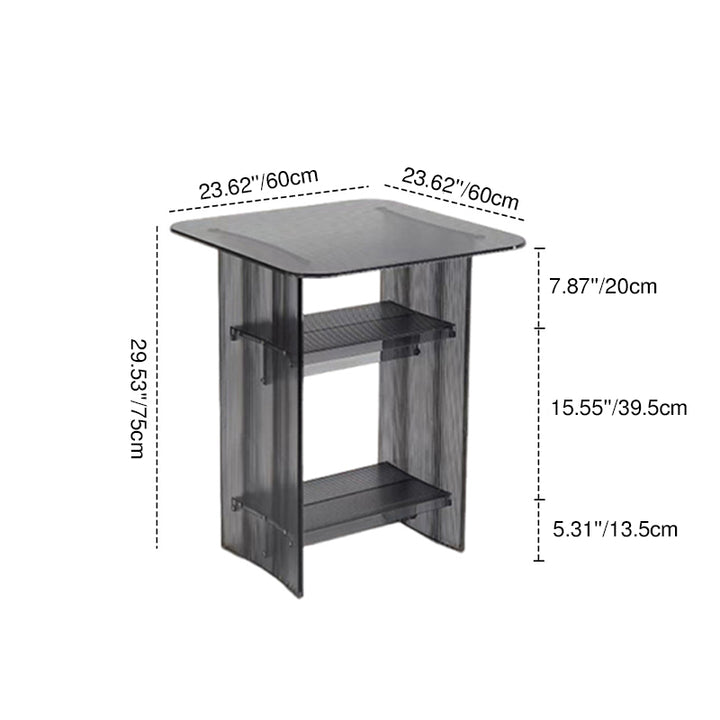 Modern Minimalist Rounded-Edge PC End Table 2/3/4-Tier For Living Room