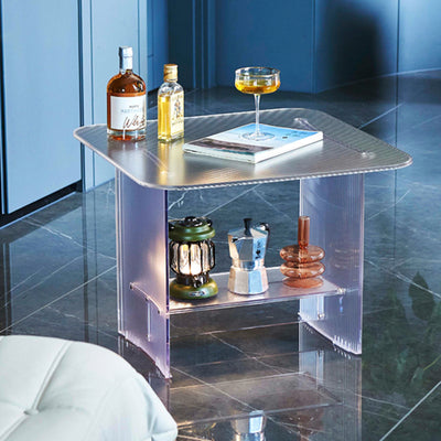 Modern Minimalist Rounded-Edge PC End Table 2/3/4-Tier For Living Room