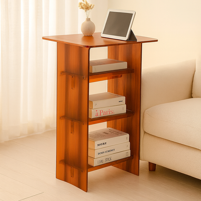 Modern Minimalist Rounded-Edge PC End Table 2/3/4-Tier For Living Room