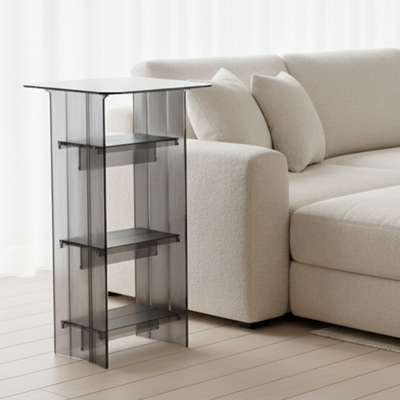 Modern Minimalist Rounded-Edge PC End Table 2/3/4-Tier For Living Room