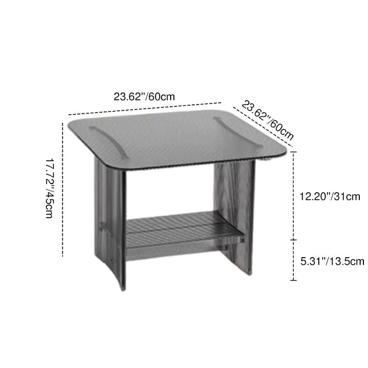 Modern Minimalist Rounded-Edge PC End Table 2/3/4-Tier For Living Room