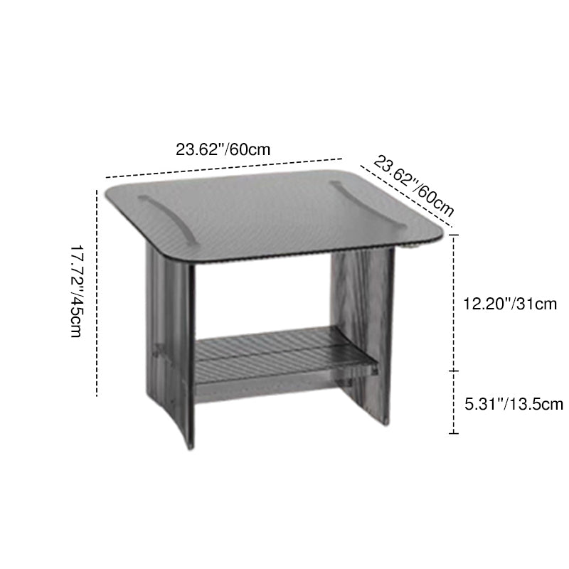 Modern Minimalist Rounded-Edge PC End Table 2/3/4-Tier For Living Room