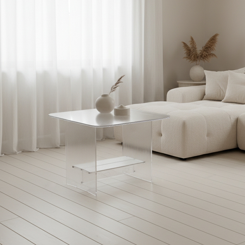 Modern Minimalist Rounded-Edge PC End Table 2/3/4-Tier For Living Room