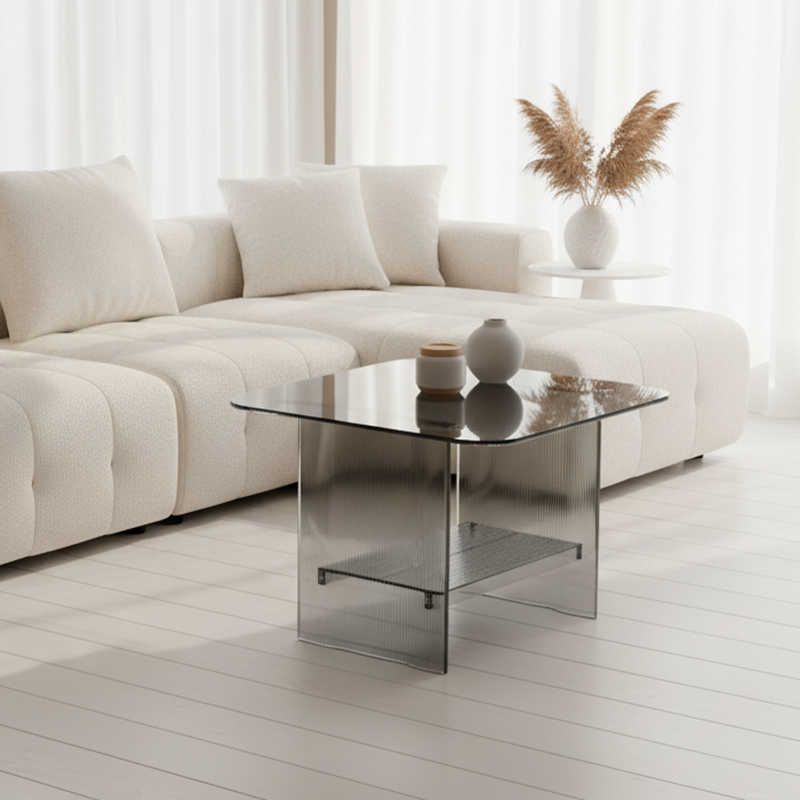Modern Minimalist Rounded-Edge PC End Table 2/3/4-Tier For Living Room