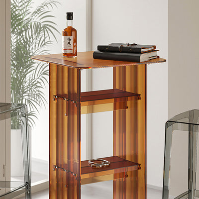 Modern Minimalist Rounded-Edge PC End Table 2/3/4-Tier For Living Room