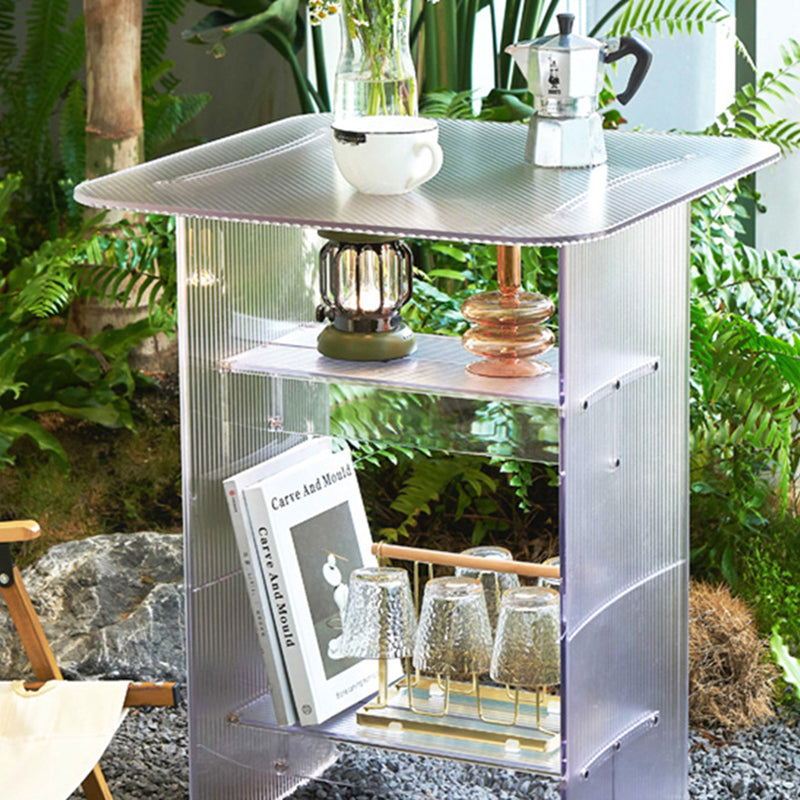 Modern Minimalist Rounded-Edge PC End Table 2/3/4-Tier For Living Room