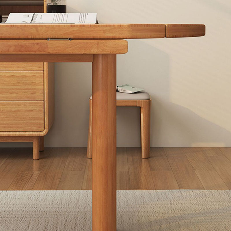 Modern Minimalist Round Square Solid Wood Foldable Dining Table &amp; Chair Set For 4 Seats