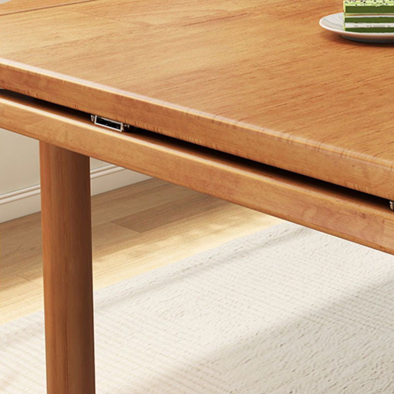 Modern Minimalist Round Square Solid Wood Foldable Dining Table & Chair Set For 4 Seats