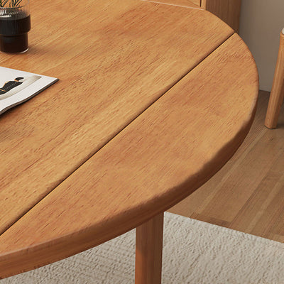 Modern Minimalist Round Square Solid Wood Foldable Dining Table & Chair Set For 4 Seats