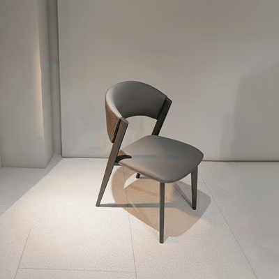 Contemporary Nordic Round Stainless Steel Stone Slab Solid Wood Plywood Dining Table & Chair Set With Turntable For 6/8/10 Seats