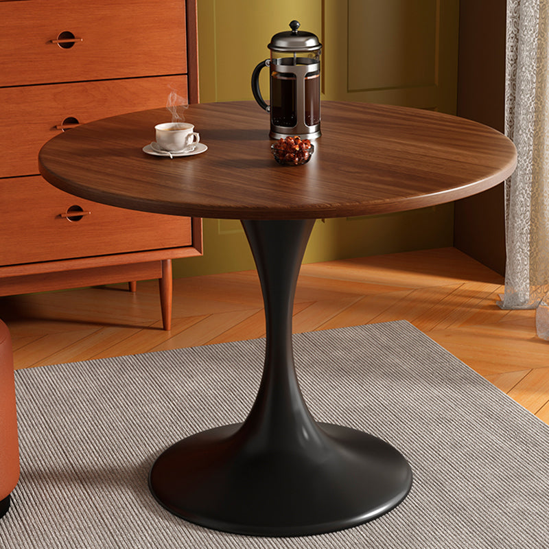 Modern Minimalist Tulip-Shaped Round MDF Carbon Steel Coffee Table 1-Tier For Living Room