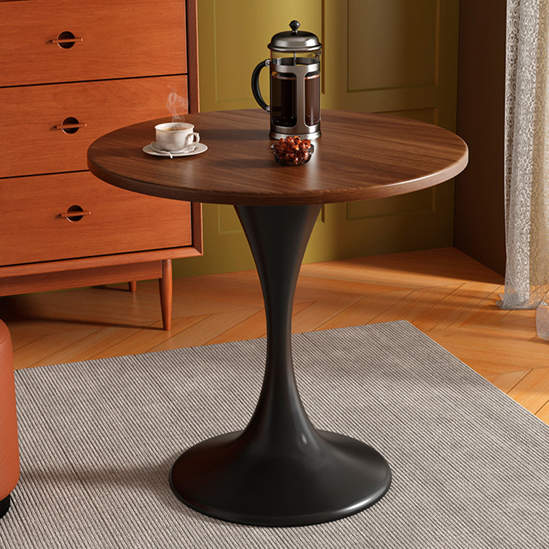 Modern Minimalist Tulip-Shaped Round MDF Carbon Steel Coffee Table 1-Tier For Living Room
