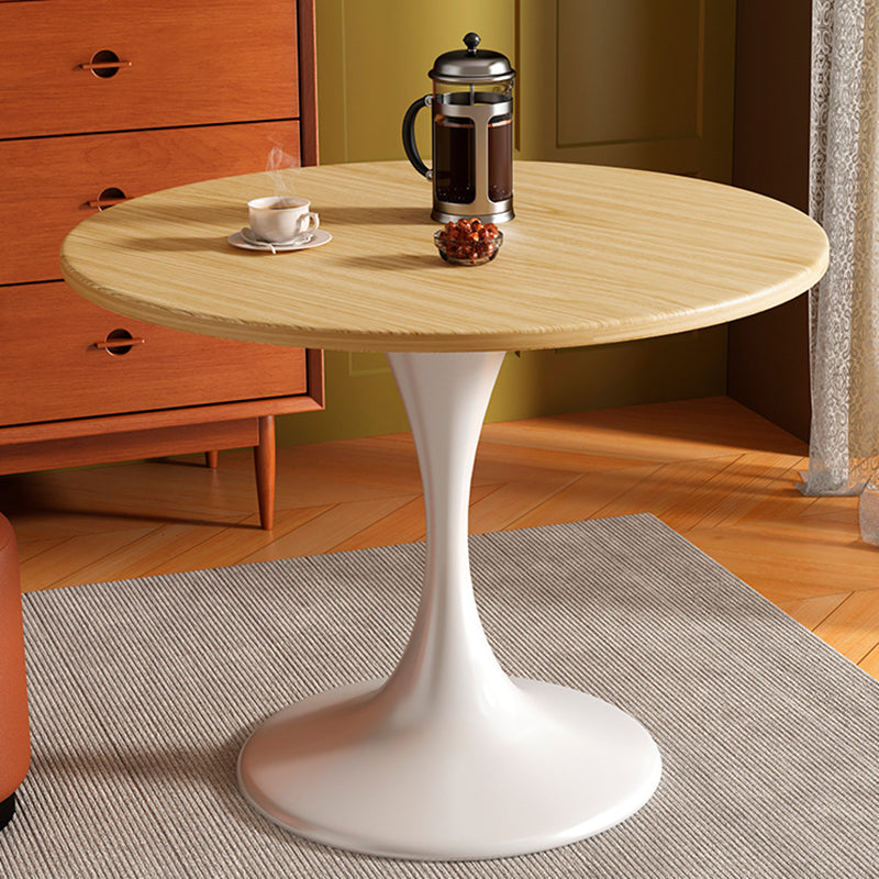 Modern Minimalist Tulip-Shaped Round MDF Carbon Steel Coffee Table 1-Tier For Living Room