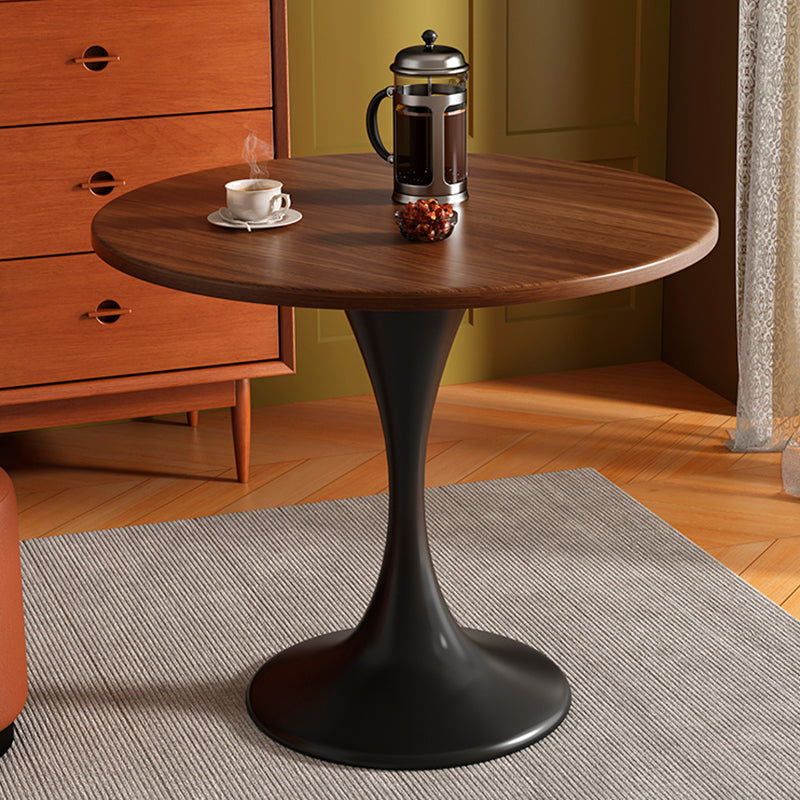 Modern Minimalist Tulip-Shaped Round MDF Carbon Steel Coffee Table 1-Tier For Living Room