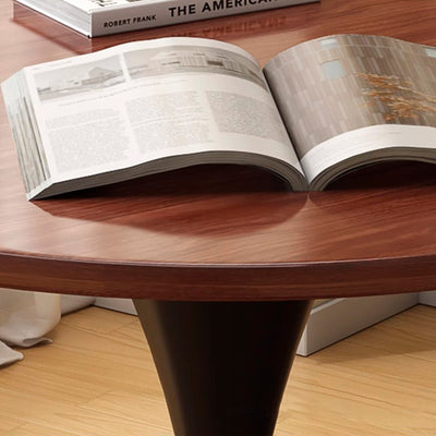 Modern Minimalist Tulip-Shaped Round MDF Carbon Steel Coffee Table 1-Tier For Living Room