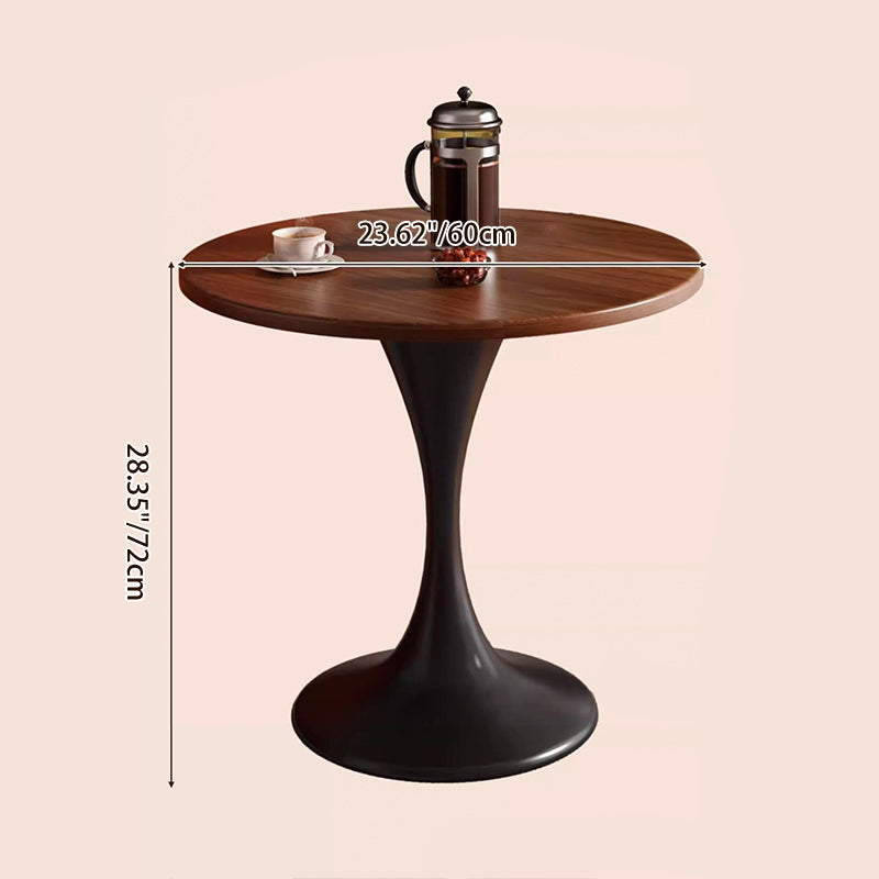 Modern Minimalist Tulip-Shaped Round MDF Carbon Steel Coffee Table 1-Tier For Living Room