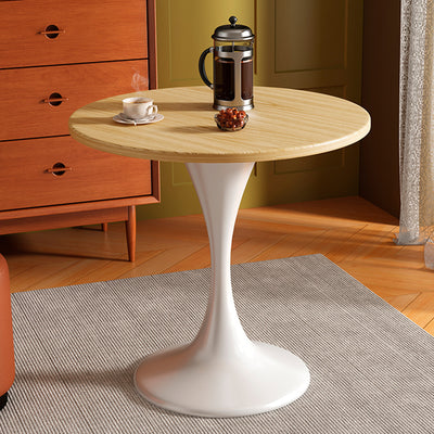 Modern Minimalist Tulip-Shaped Round MDF Carbon Steel Coffee Table 1-Tier For Living Room