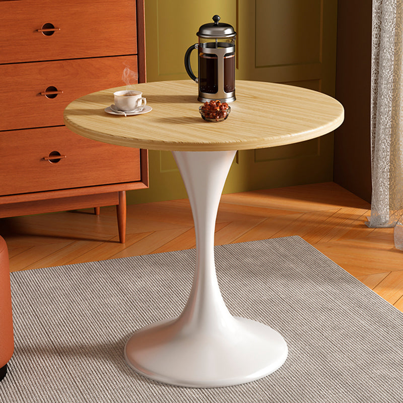 Modern Minimalist Tulip-Shaped Round MDF Carbon Steel Coffee Table 1-Tier For Living Room