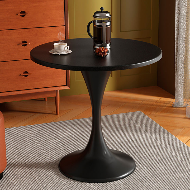 Modern Minimalist Tulip-Shaped Round MDF Carbon Steel Coffee Table 1-Tier For Living Room