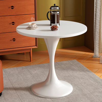 Modern Minimalist Tulip-Shaped Round MDF Carbon Steel Coffee Table 1-Tier For Living Room