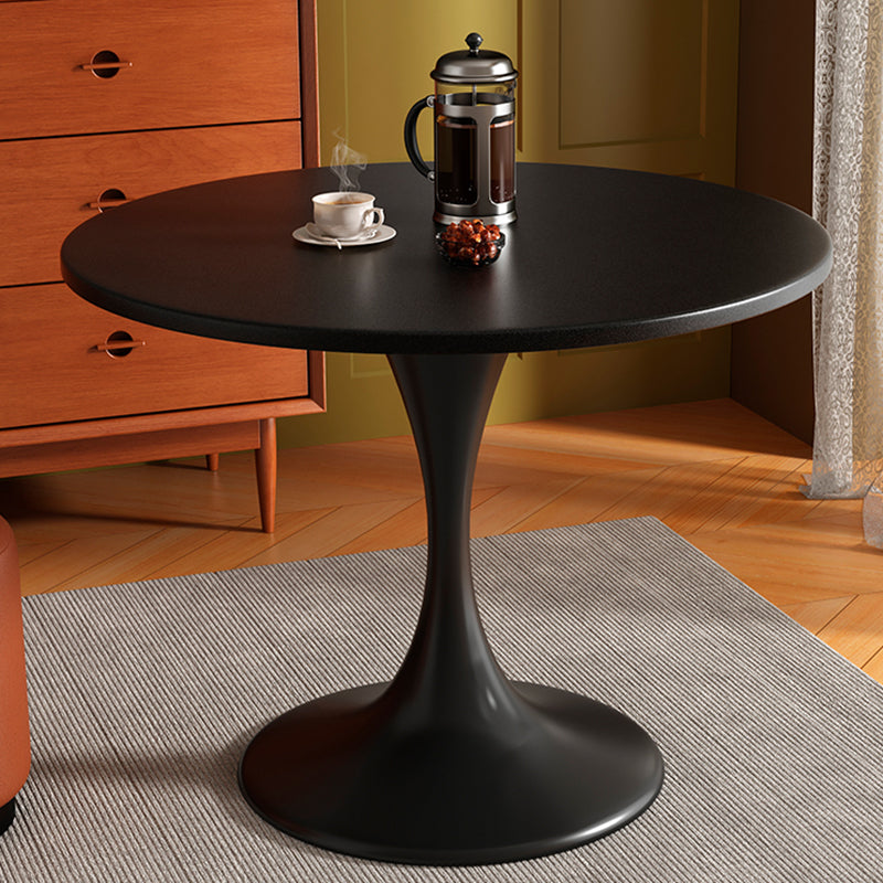Modern Minimalist Tulip-Shaped Round MDF Carbon Steel Coffee Table 1-Tier For Living Room